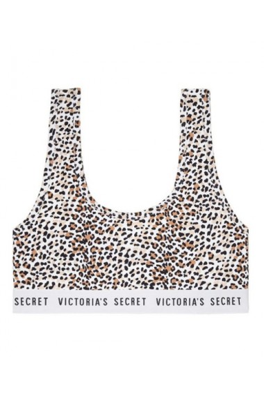 Bustiera Victoria`s Secret Logo Cotton Scoop Bralette Animal Print