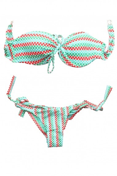 Costum de baie Tinka 2 piese cu buline multicolore