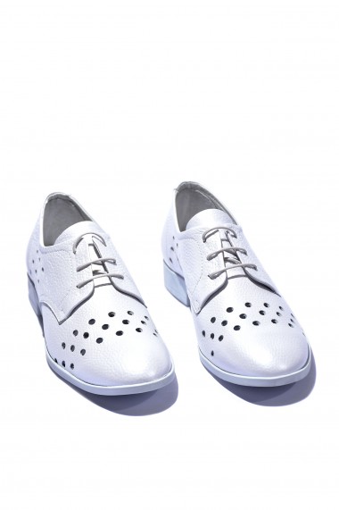 Pantofi piele naturala Torino cod 18362 alb sidef