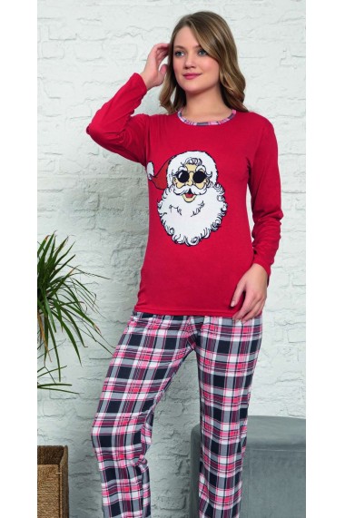 Pijama Toski din bumbac pentru Craciun, Rosie