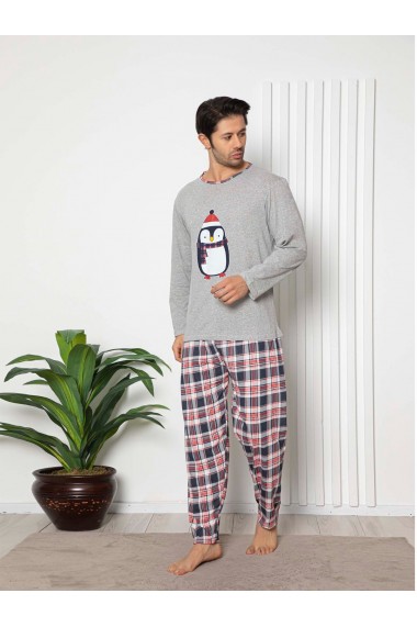 Pijama Toski din bumbac cu model penguin