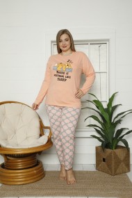 Pijama Toski big size cu imprimeu ursulet