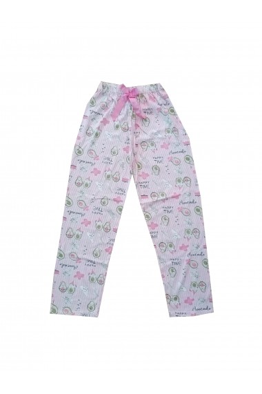 Pijama lungi de pijama Toski roz cu imprimeu avocado