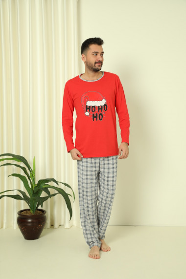 Pijama barbati tematica Craciun,maneca lunga ,pantaloni lungi