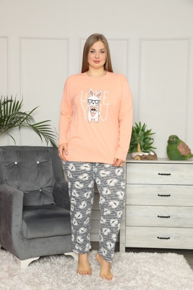 Pijama Toski big size cu imprimeu iepuras