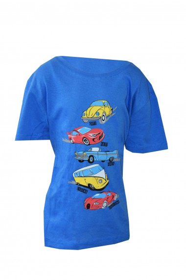 Tricou Toski pentru baieti cu imprimeu masini, Albastru