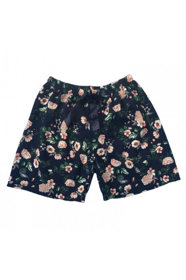 Pantaloni scurti de pijama din bumbac,bluemarin imprimeu flori