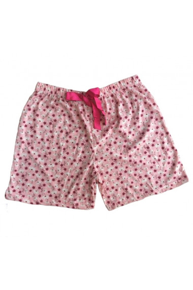 Pantaloni scurti de pijama din bumbac,roz imprimeu floricele