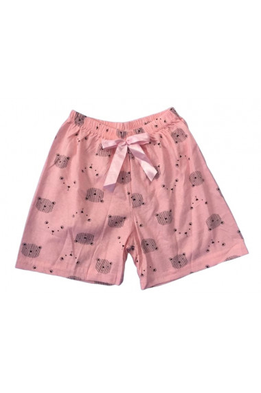 Pantaloni scurti de pijama din bumbac,roz imprimeu ursuleti