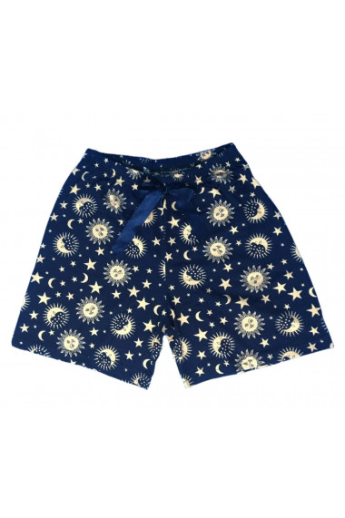 Pantaloni scurti de pijama din bumbac,bluemarin constelatie