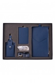 KIT calatorie 4000 e-store portofel calatorie + tag bagaje + baterie externa telefon albastru