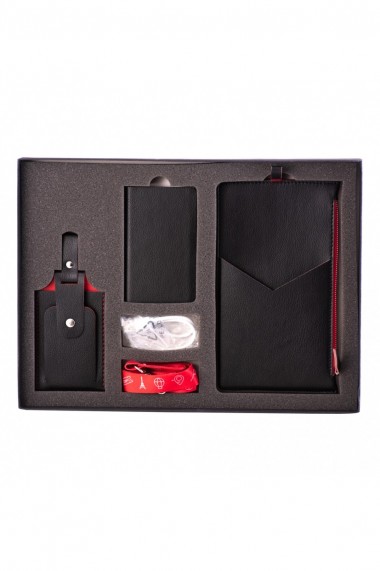 KIT calatorie 4000 e-store portofel calatorie + tag bagaje + baterie externa telefon negru