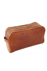 Portfard, trusa cosmetice dama din piele naturala, tabac, DT102C