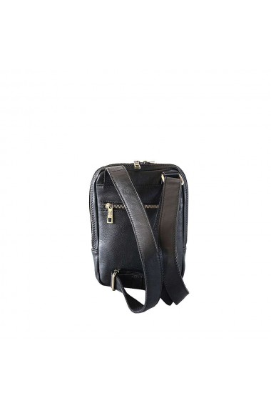 Borseta de umar, crossbody, din piele naturala, neagra, GB121