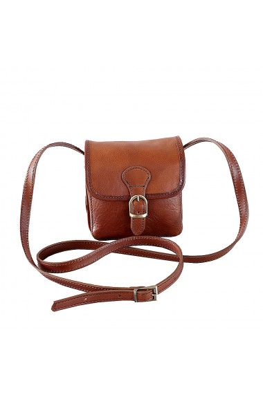 Geanta de umar, crossbody din piele naturala vachetta, miere, P150C