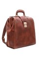 Rucsac tip doctor din piele naturala, coniac, R118A