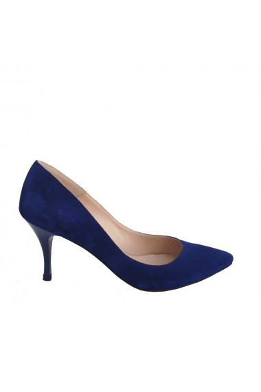 Pantofi stiletto Veronesse cu toc 7.5 cm din piele naturala albastra
