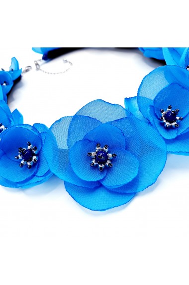 Colier statement flori albastre Blossom
