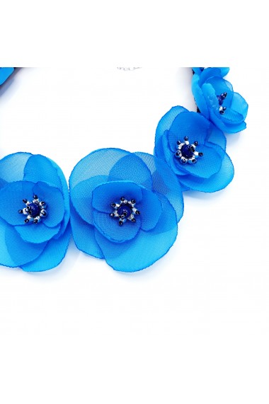 Colier statement flori albastre Blossom