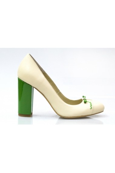 Pantofi cu toc Thea Visconti cu ornament verde
