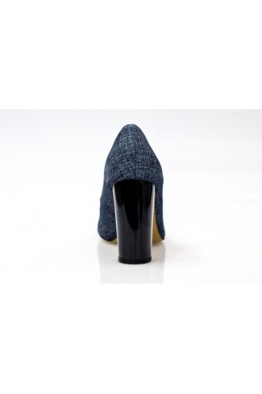 Pantofi cu toc Thea Visconti denim bleumarin cu decor