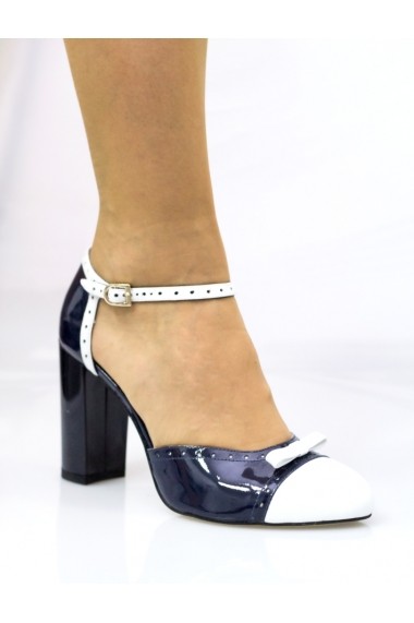 Pantofi pentru femei Thea Visconti bleumarin cu alb