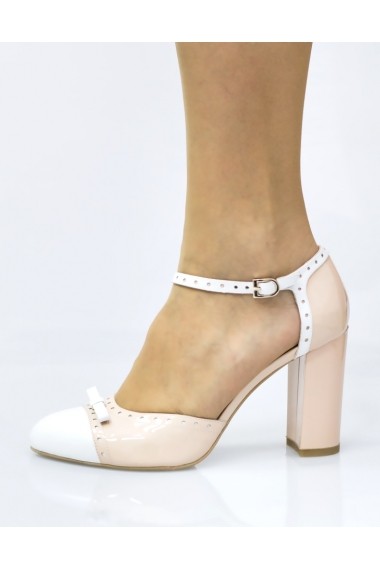 Pantofi pentru femei Thea Visconti nude cu alb