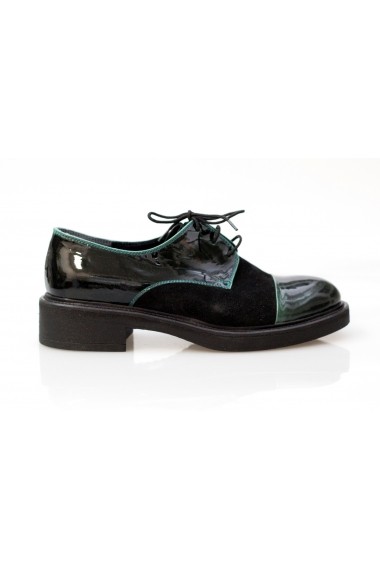 Pantofi Thea Visconti negru-verde cu talpa groasa