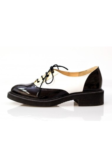 Pantofi Thea Visconti negru-alb-auriu