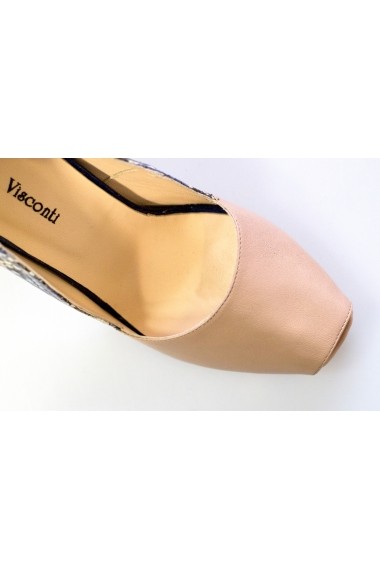 Pantofi Thea Visconti nude cu sarpe