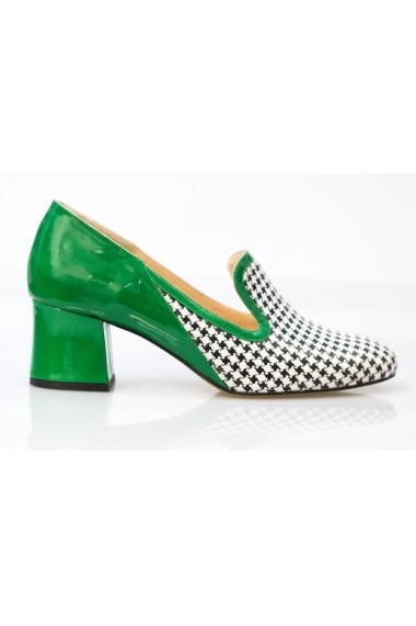 Pantofi Thea Visconti verde cu print 