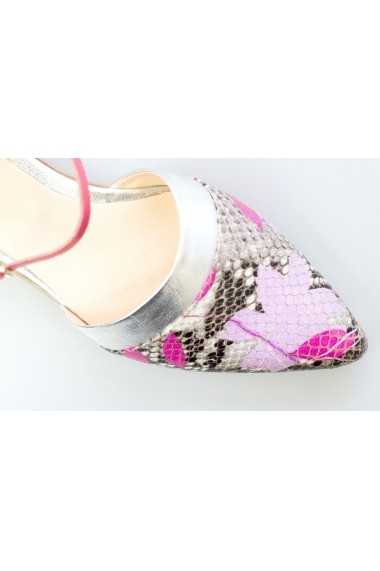 Pantofi-sandale Thea Visconti cu flori roz