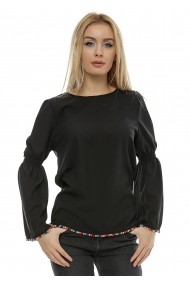 Bluza cu maneca clopot si cu franjuri mulicolori B95