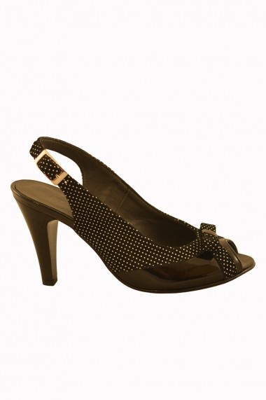 Sandale pentru femei Mopiel negre cu funda