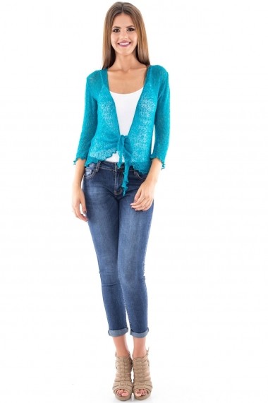 Bolero Roh Boutique handmade - BR1098 teal One Size