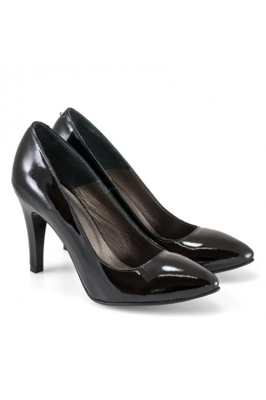 Pantofi dama Stiletto negri din piele naturala   lacuita Ellie Dianemarie P1 lac negru