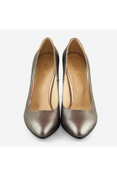 Pantofi stiletto din sarpe bronz Claudette Dianemarie   p1 sarpe bronz