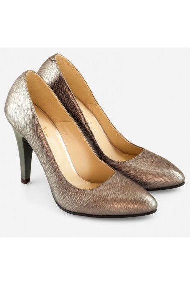 Pantofi stiletto din sarpe bronz Claudette Dianemarie   p1 sarpe bronz