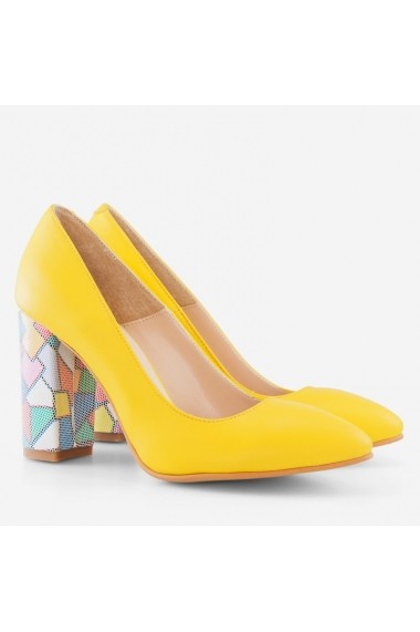Pantofi din piele naturala galbena Umeko Dianemarie   P145 Gal