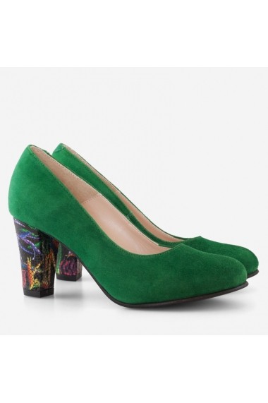 Pantofi din piele intoarsa verde Giulia Dianemarie   M834 Vtrop