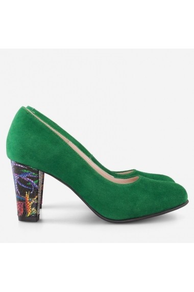 Pantofi din piele intoarsa verde Giulia Dianemarie   M834 Vtrop