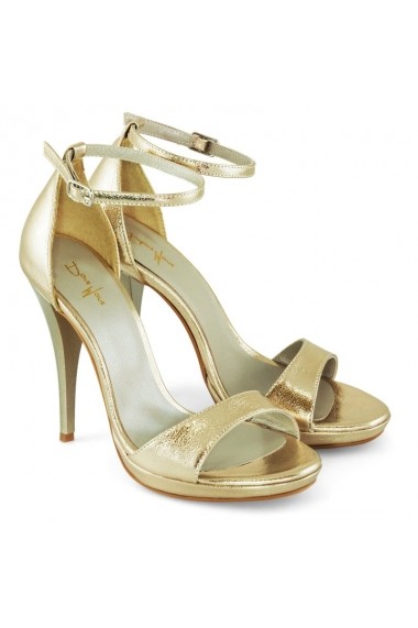 Sandale elegante din piele naturala aurie Shine   Dianemarie S23