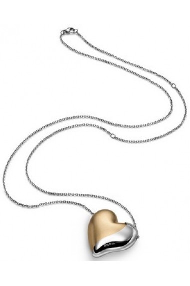 BREIL JEWELS HEARTBREAKER Collection Collana in acciaio con pendente grande. interno in alluminio champagne /S/Steel necklace with big pendant aluminun champagne
