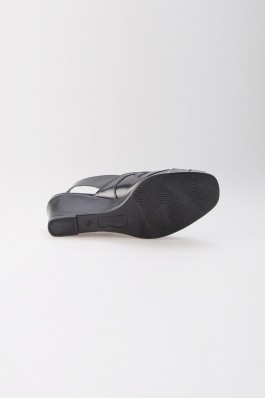 Sandale RAMBO negre, cu platforma, din piele FUPSEP