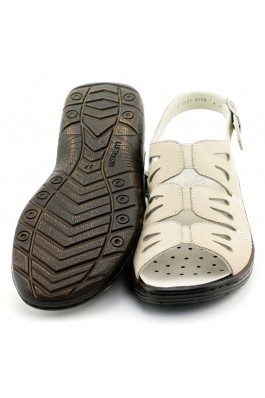 Sandale Ara bej, din nabuc, cu toc de 4 cm