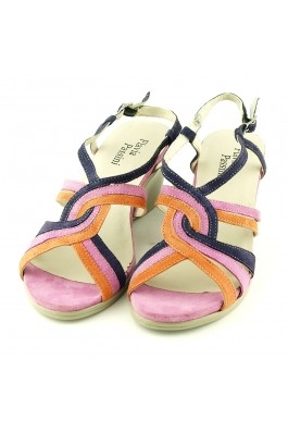 Sandale Flavia Passini multicolore, din piele intoarsa