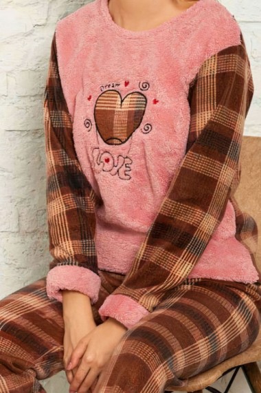 Pijama dama cocolino pufoasa cu imprimeu Love Maro