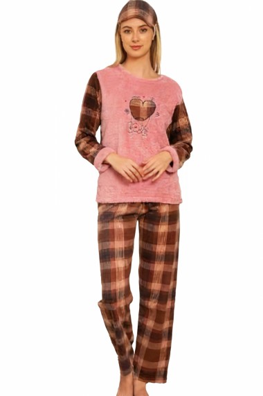 Pijama dama cocolino pufoasa cu imprimeu Love Maro