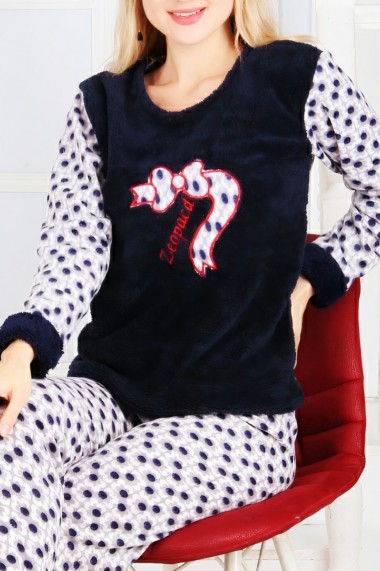 Pijama dama cocolino pufoasa cu imprimeu Leopard