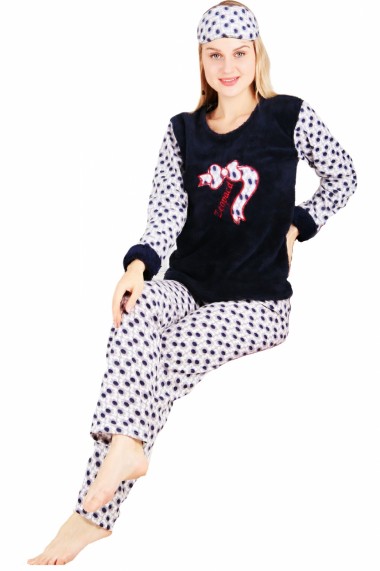 Pijama dama cocolino pufoasa cu imprimeu Leopard